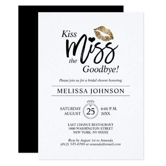 Revolutionary Kiss Skip Goodbye Gold Lips Bridal Shower Invitation picture relating to Kiss the Miss Goodbye Printable known as Ground breaking Kiss Overlook Goodbye Gold Lips Bridal Shower Invitation